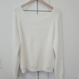 Elan Off The Shoulder Shirt Eyelash Sweater - L